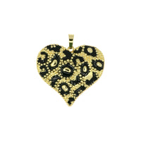 Large Leopard Print Heart Pendant