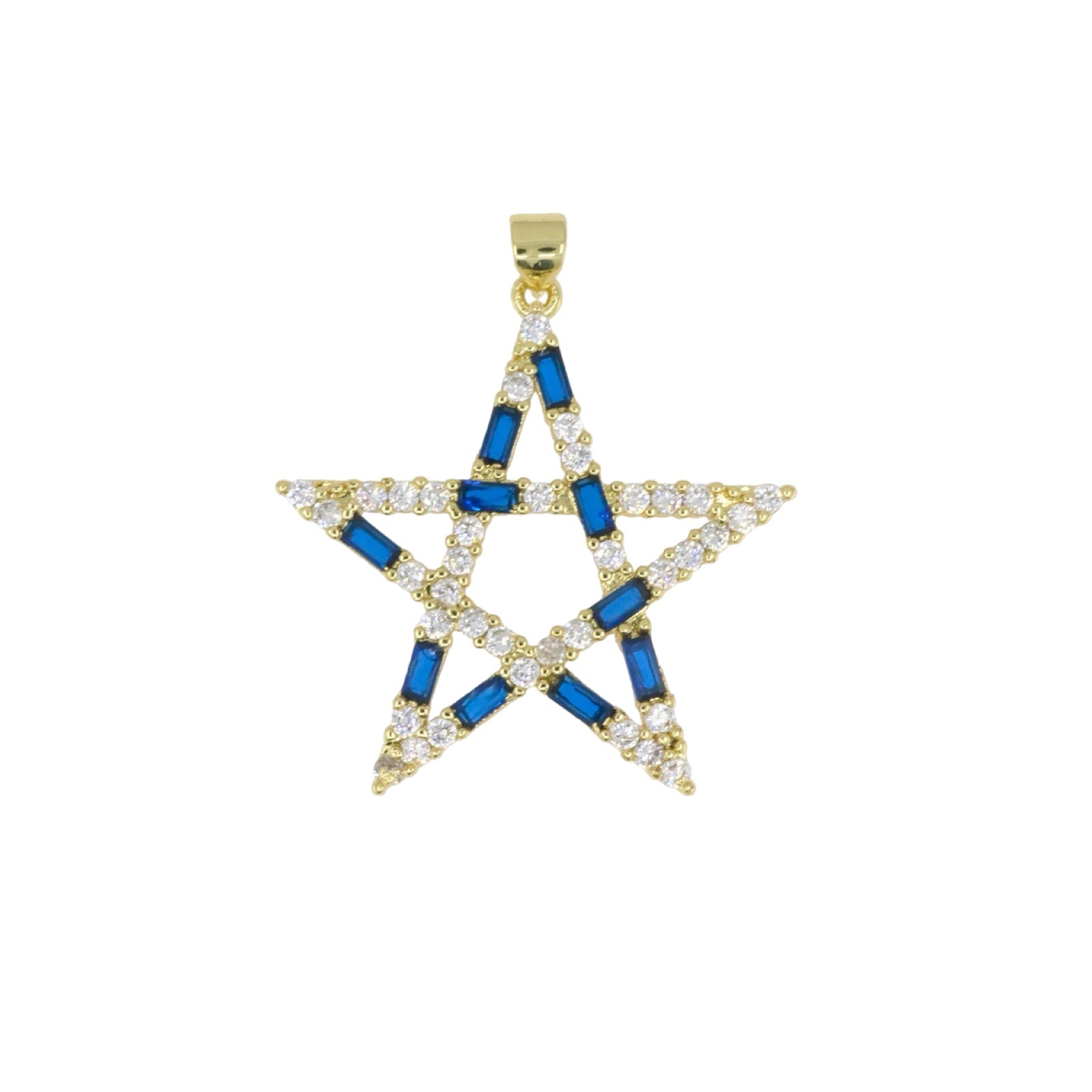 Baguette & Pavé Star Pendant