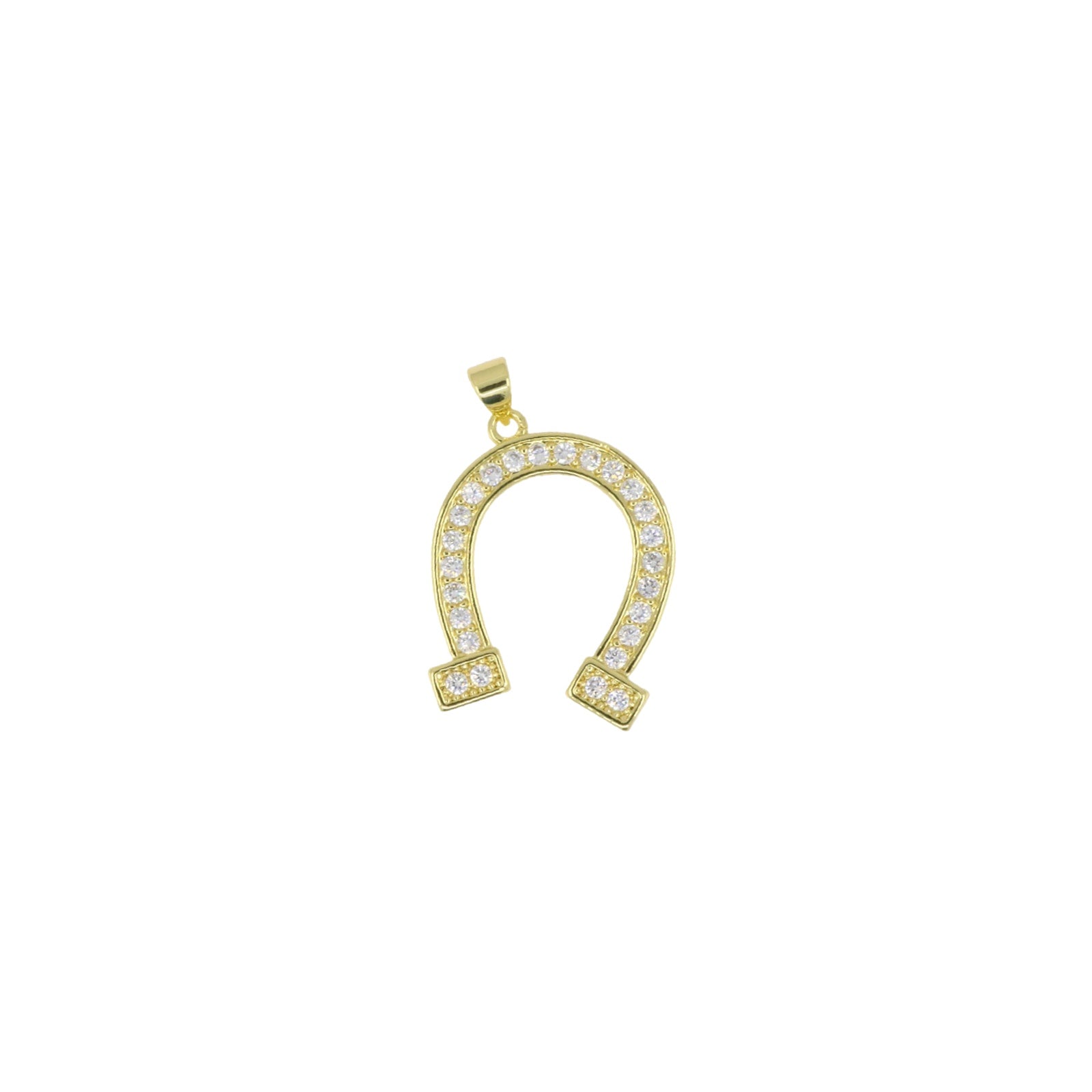 Full Pavé Gold Horseshoe Pendant
