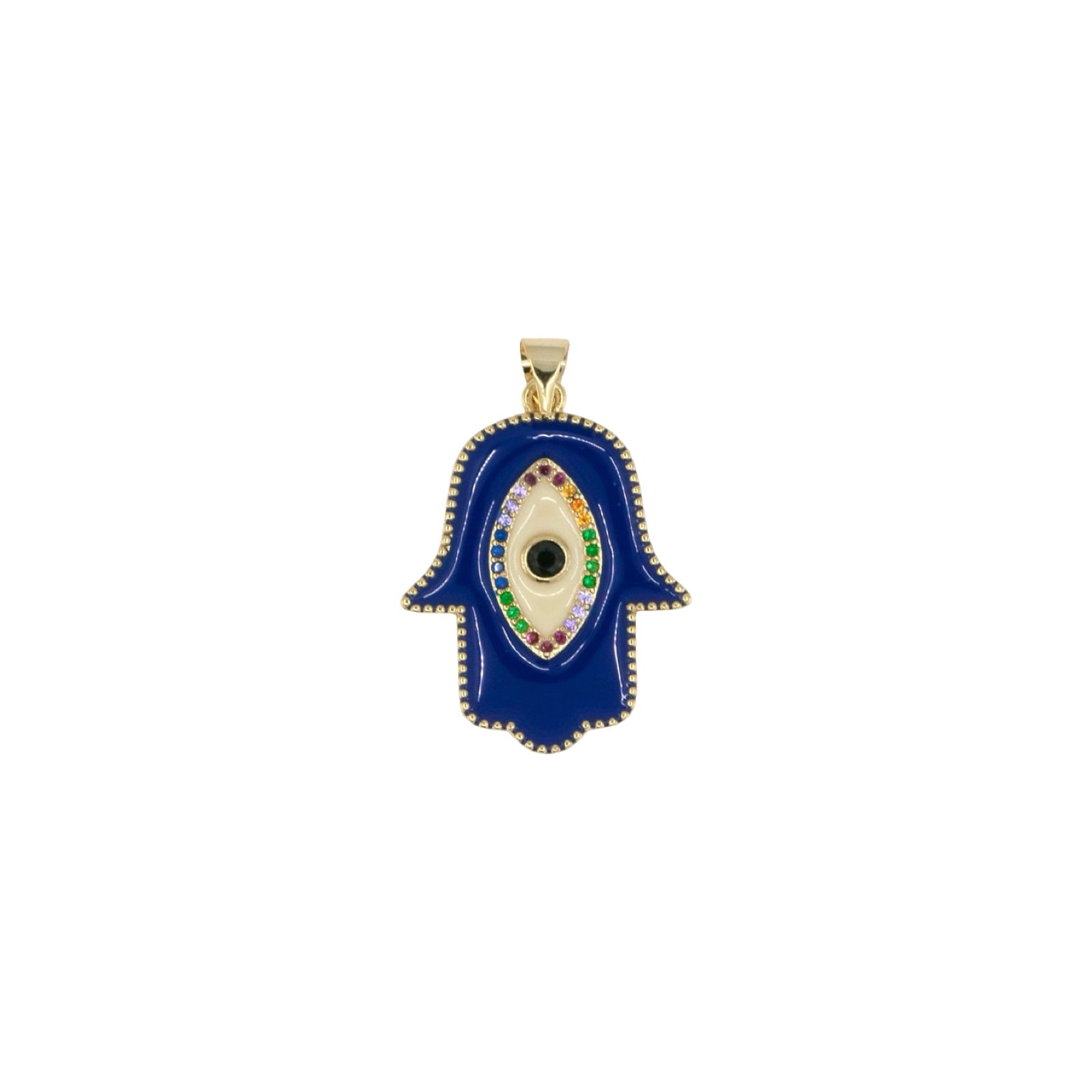 Painted Hamsa Hand Pendant