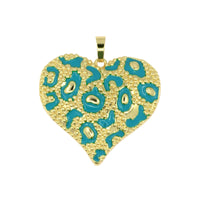 Large Leopard Print Heart Pendant
