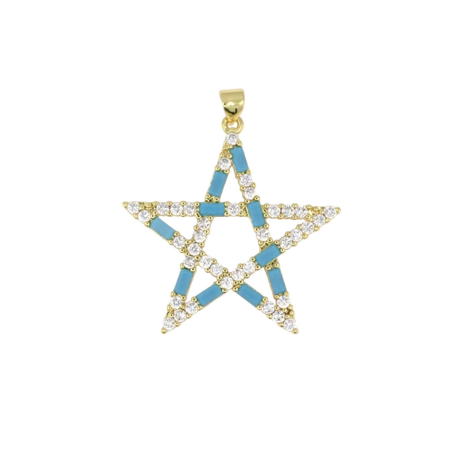 Baguette & Pavé Star Pendant