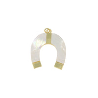 Gold Horseshoe Pendant with Mother of Pearl