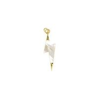 Gold Lightning Bolt Pendant with Mother of Pearl
