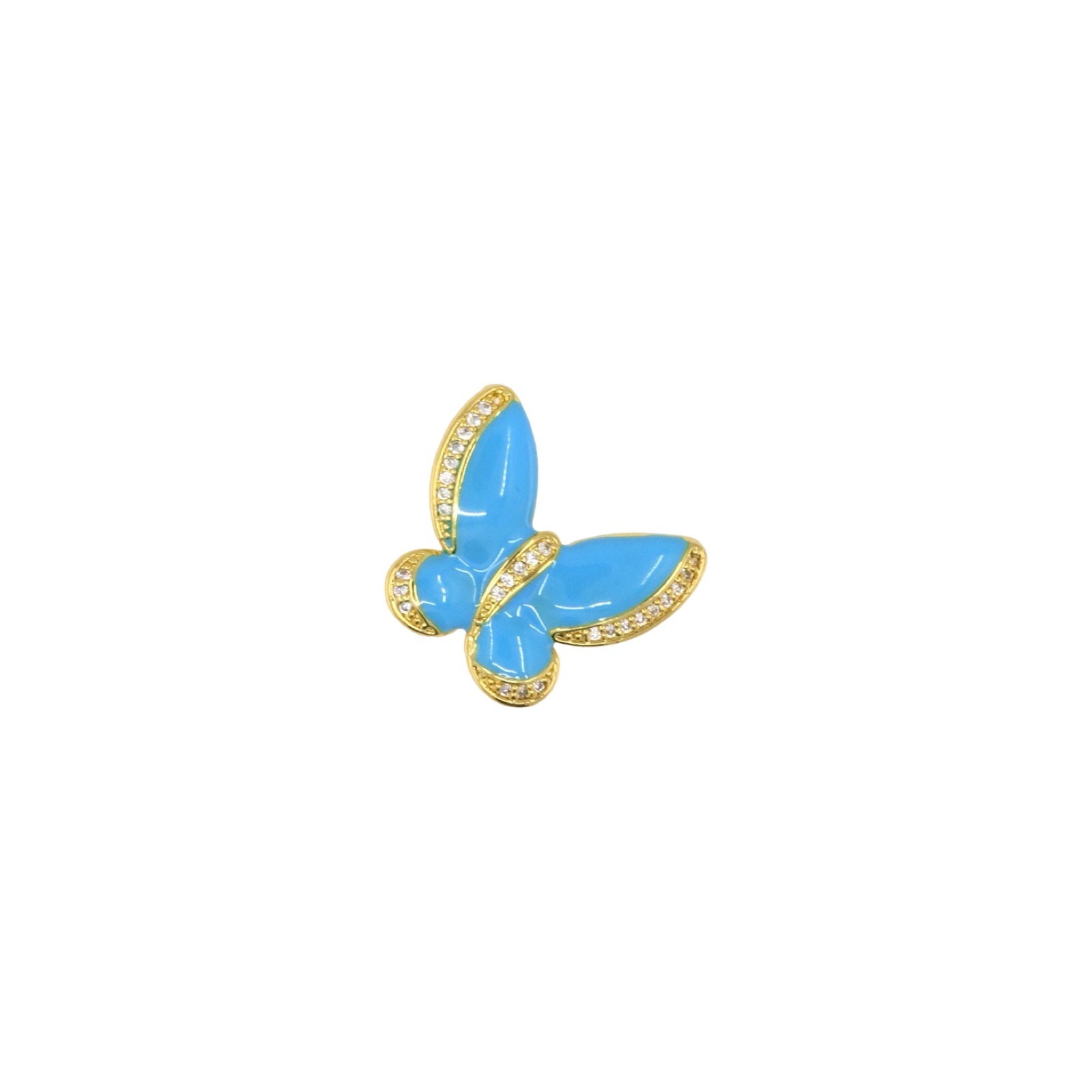 Enamel Butterfly Pendant with Pavé Details