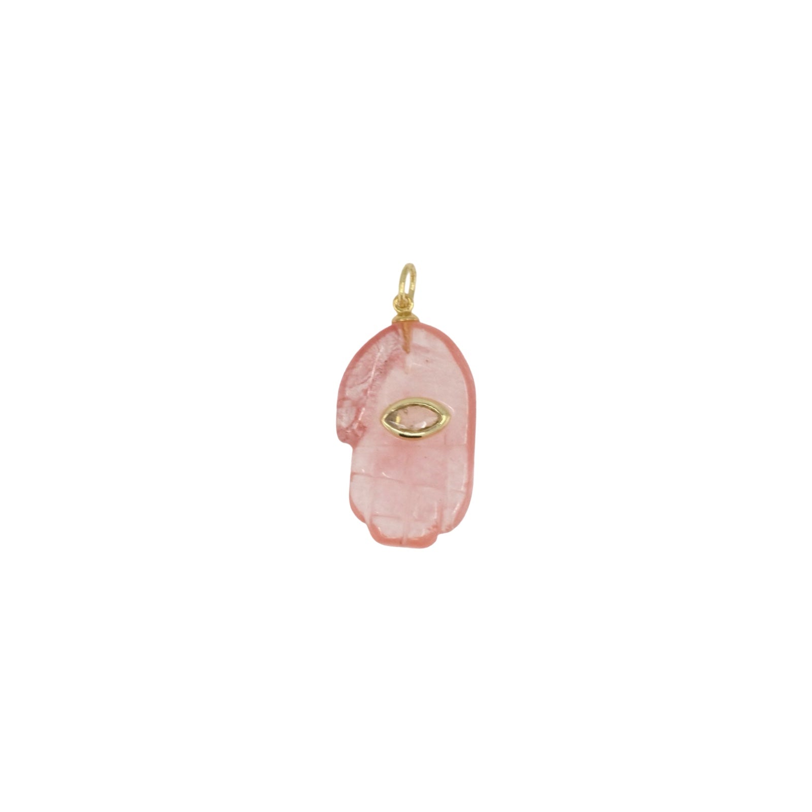 Natural Stone Hamsa Hand Pendant