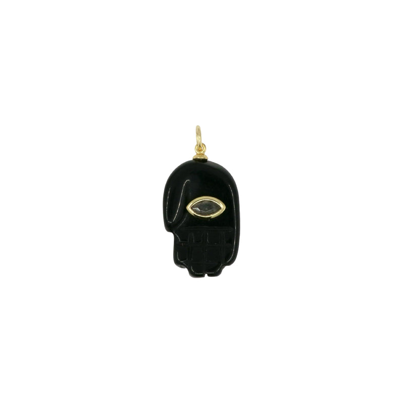 Natural Stone Hamsa Hand Pendant