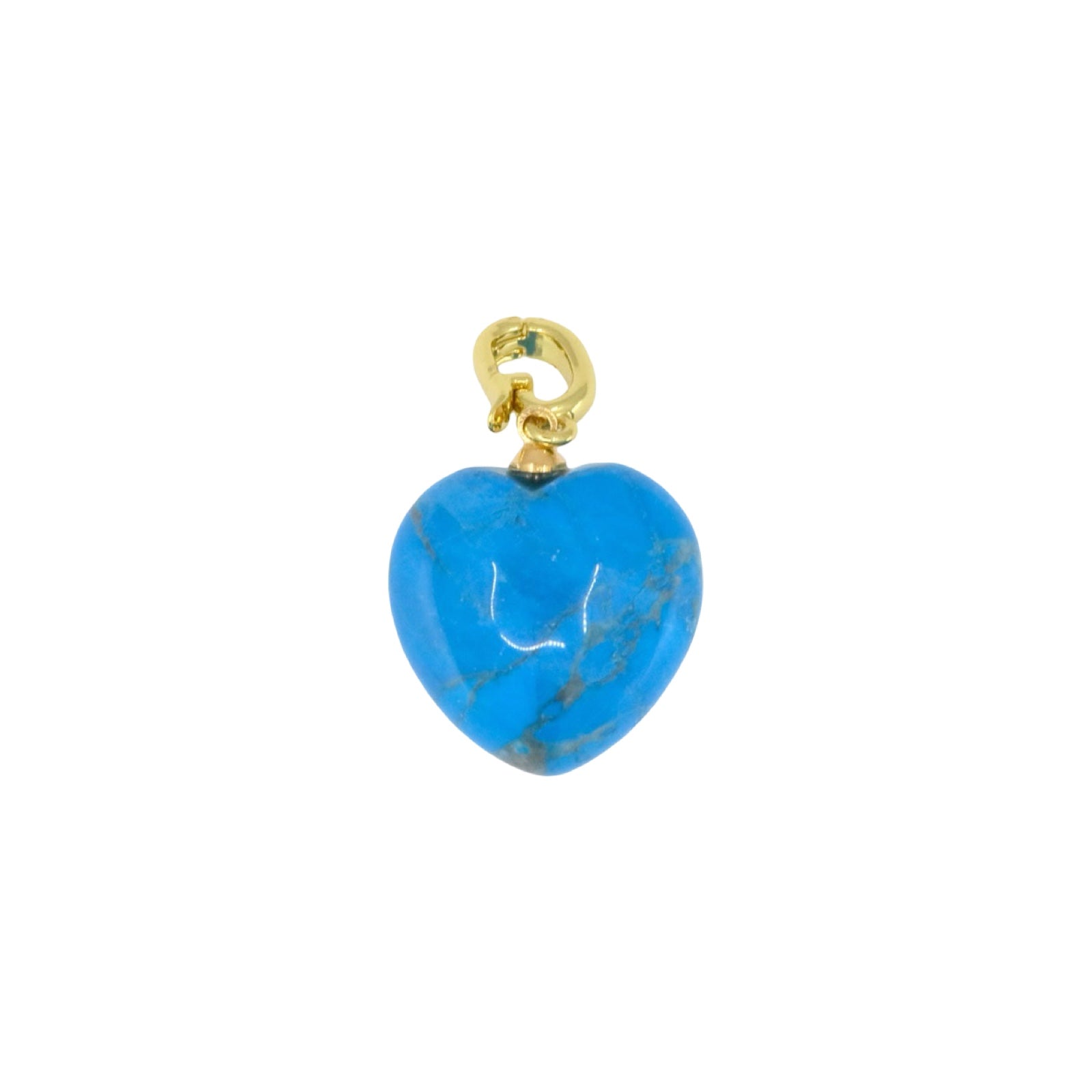 Puffy Heart Pendant in Natural Stones