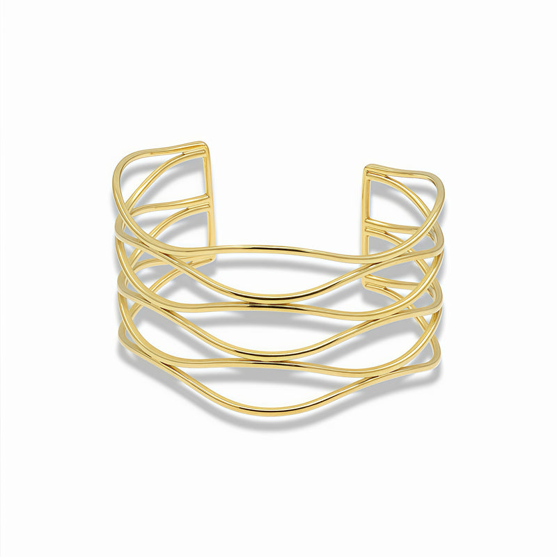 Adjustable chunky bracelet with fluid lines
