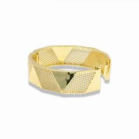 Elegant gold honeycomb pavé bracelet