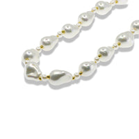 Abstract Pearl Necklace with Gold Accents