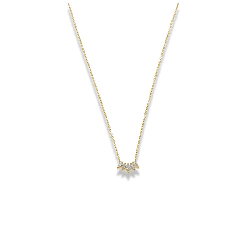 Gold Crystal Petal Drop Necklace