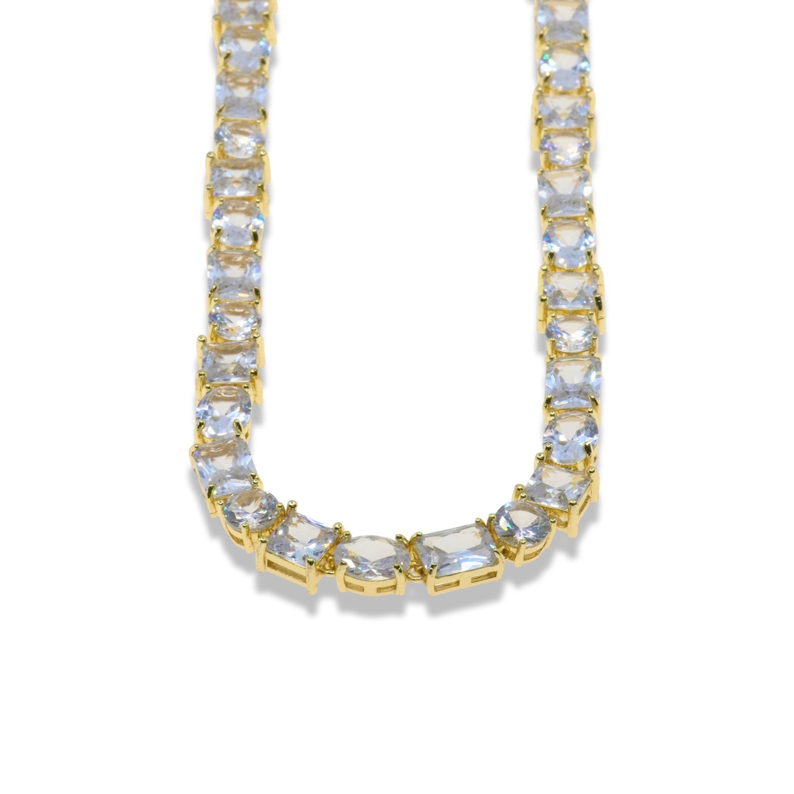 GEOMETRIC ZIRCONIA TENNIS NECKLACE