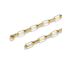 Gold Paperclip Chain Necklace in Stainless Steel