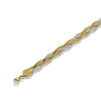 Braided Herringbone Chain Necklace in Stainless Steel