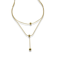 Triple Bead Layered Necklace in Stainless Steel