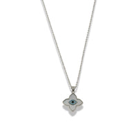 Evil Eye Flower Pendant Necklace in Stainless Steel