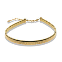 Flat Mesh Choker Necklace in Stainless Steel