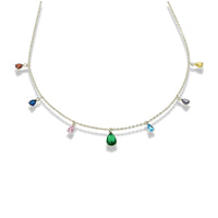 Crystal Drop Chain Necklace