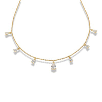 Crystal Drop Chain Necklace