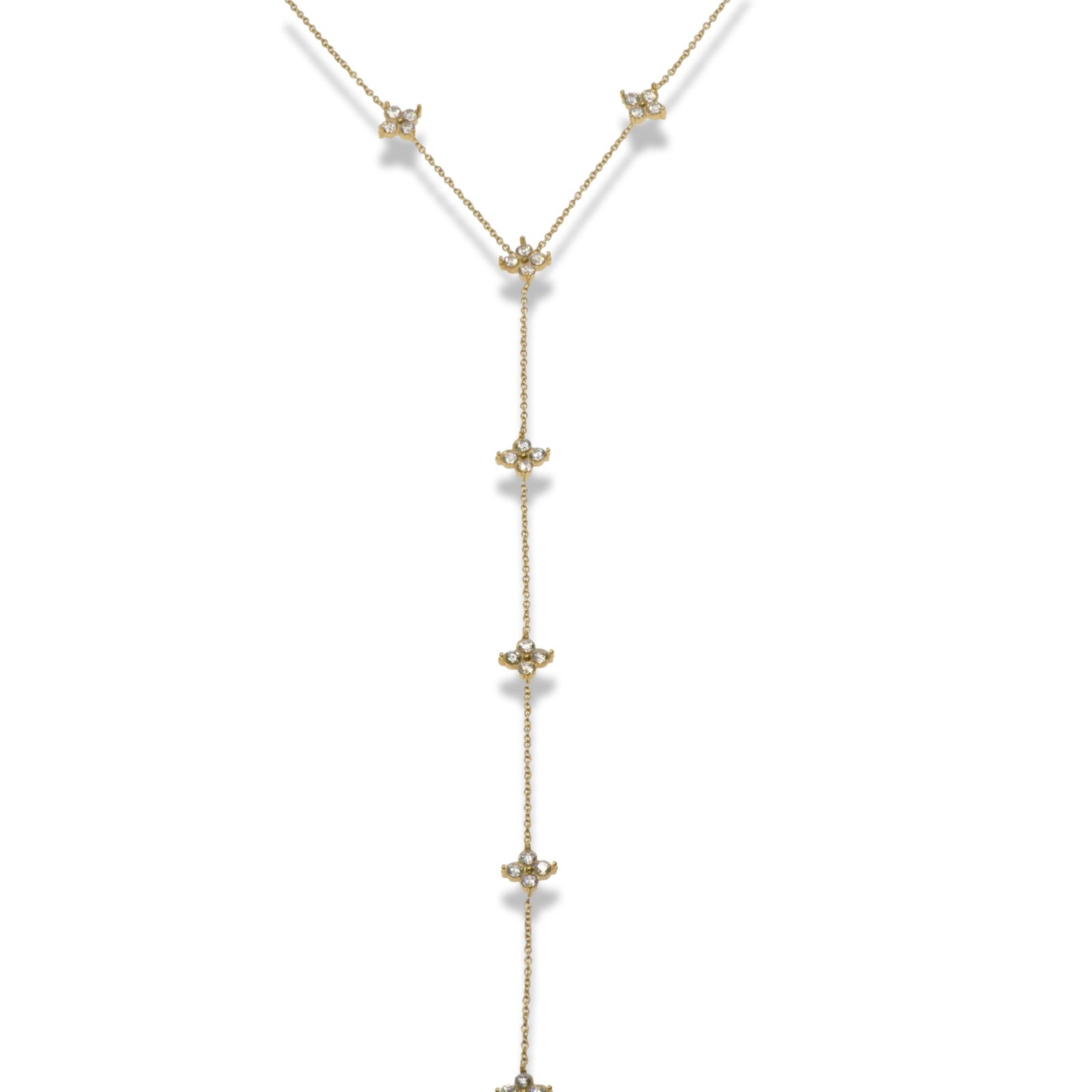 Crystal Flower Tie Necklace