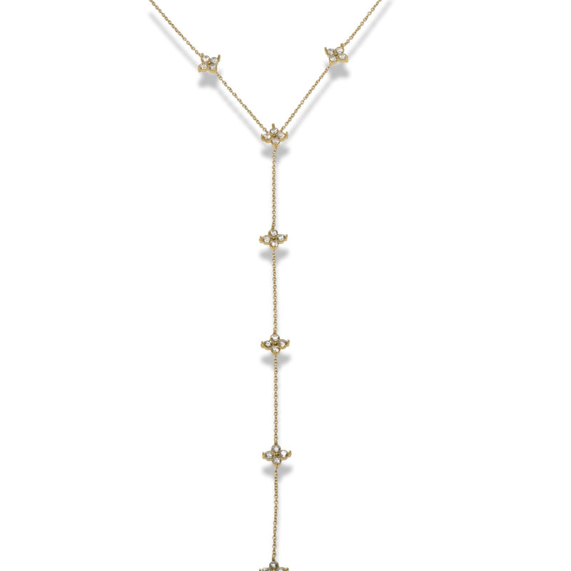 Crystal Flower Tie Necklace