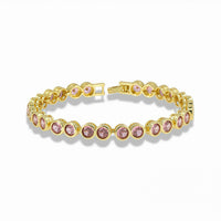 Circle zirconia bracelet in colored stones