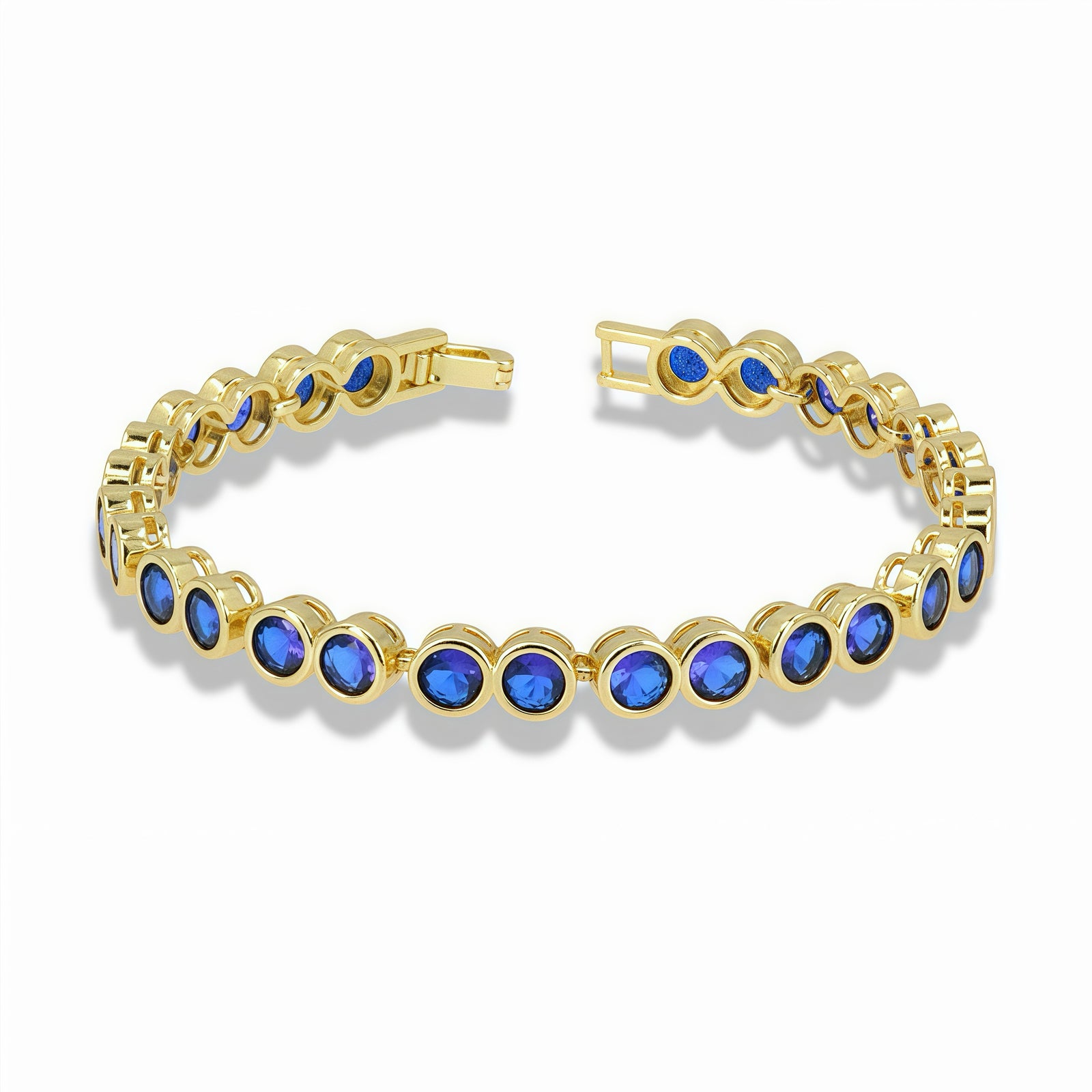 Circle zirconia bracelet in colored stones