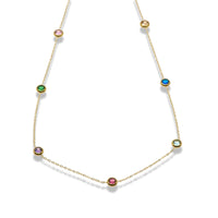 Gold Crystal Accent Necklace in Stainless Steel