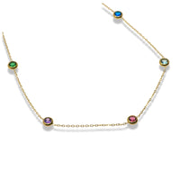 Gold Crystal Accent Necklace in Stainless Steel
