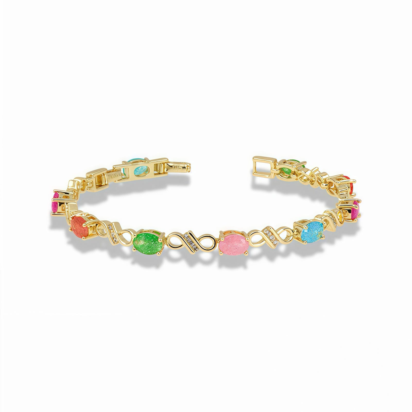 Gold pastel oval link bracelet
