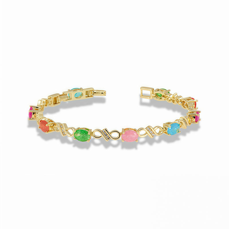 Gold pastel oval link bracelet