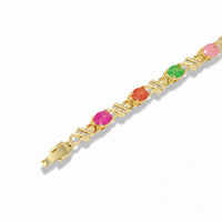 Gold pastel oval link bracelet