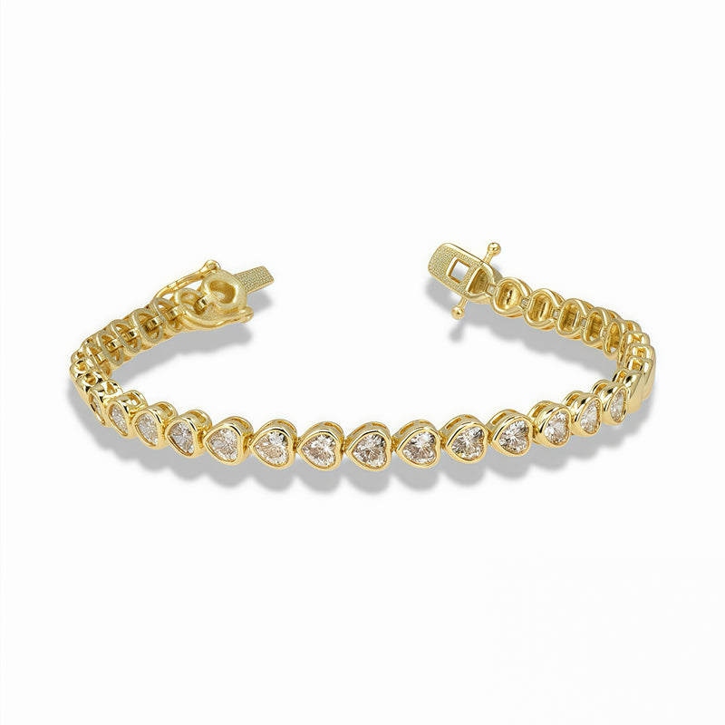 Heart Link Bracelet with Pavé Front