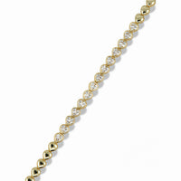 Heart Link Bracelet with Pavé Front