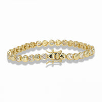 Asymmetrical Heart Bracelet – Smooth & Pavé CZ