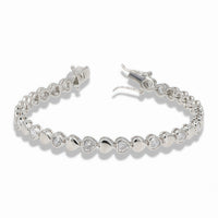 Asymmetrical Heart Bracelet – Smooth & Pavé CZ