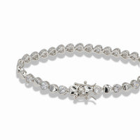 Asymmetrical Heart Bracelet – Smooth & Pavé CZ