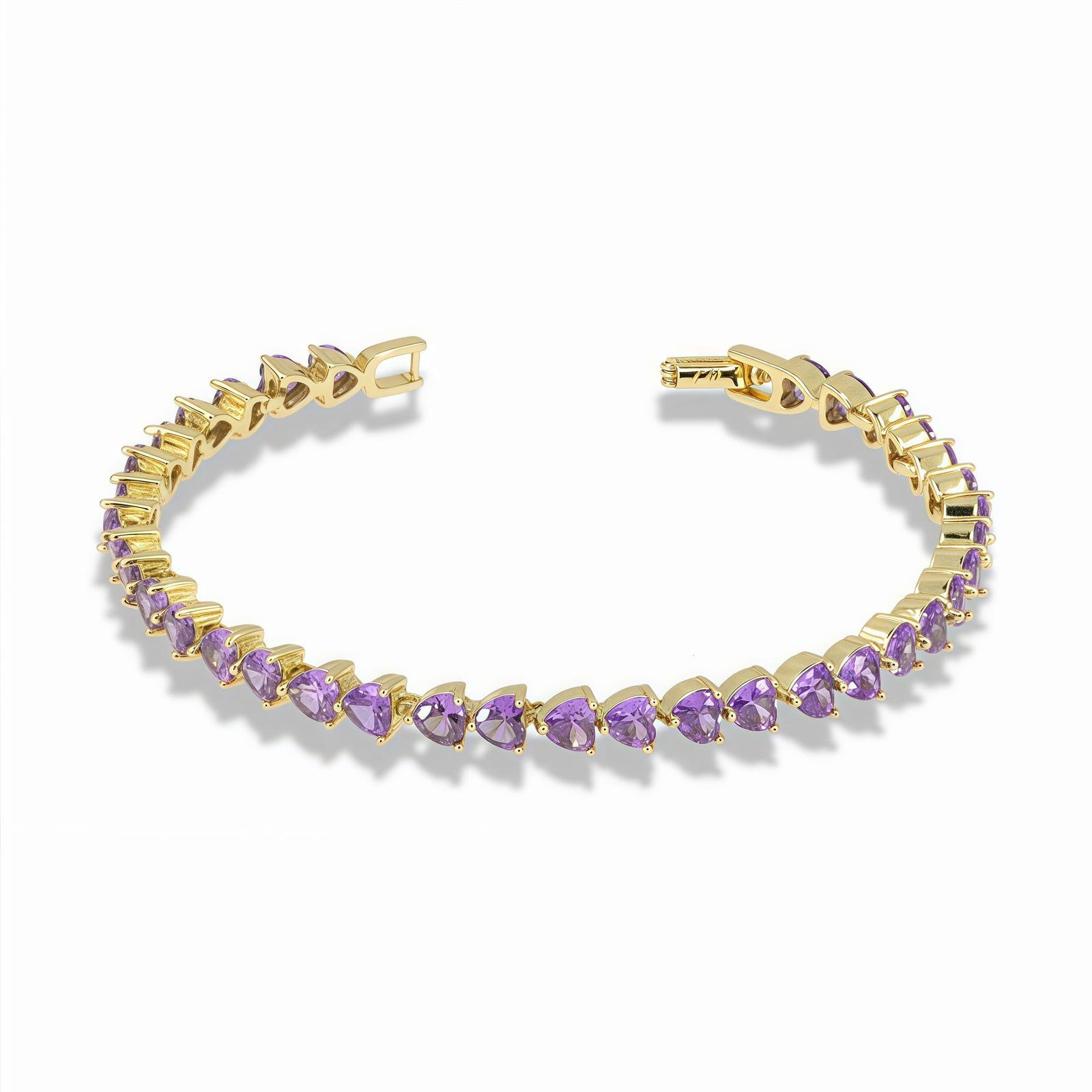 Purple Heart Cubic Zirconia Bracelet