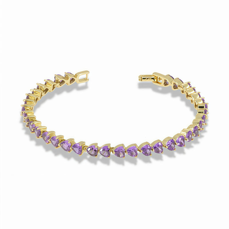 Purple Heart Cubic Zirconia Bracelet