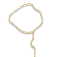 Baguette Tennis Tie Necklace