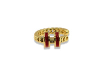 Gold mini enamel h ear cuff