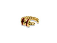 Gold mini enamel h ear cuff
