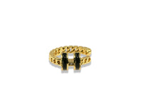 Gold mini enamel h ear cuff