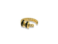 Gold mini enamel h ear cuff