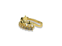 Gold star & pavé line ear cuff