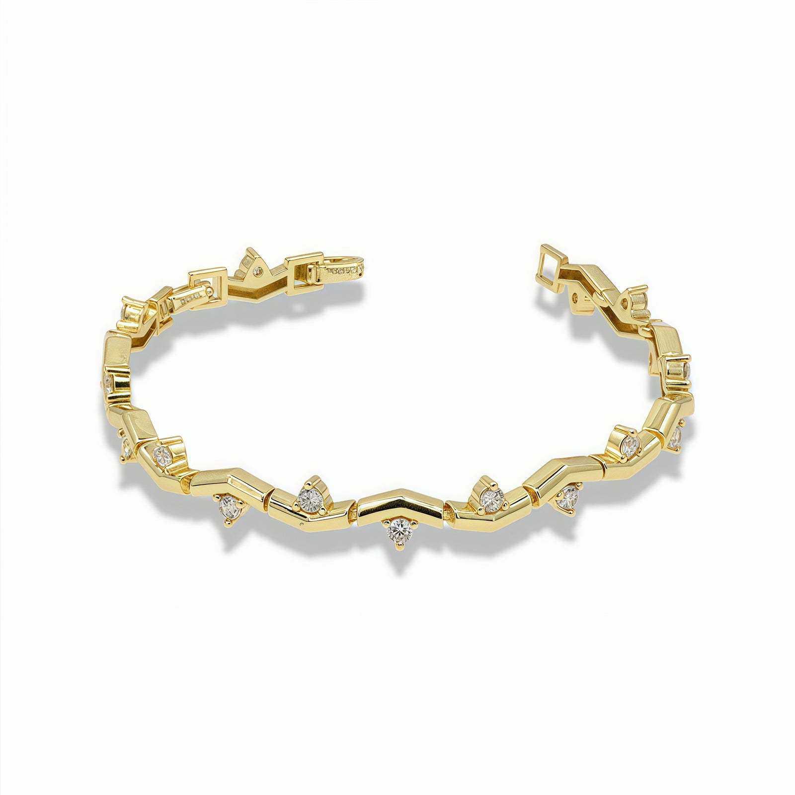 Leaf Branch Zirconia Bracelet – Gold