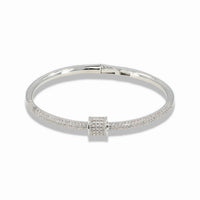 Pavé bangle bracelet with center ring detail