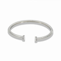 Open corrugated bangle bracelet with pavé details