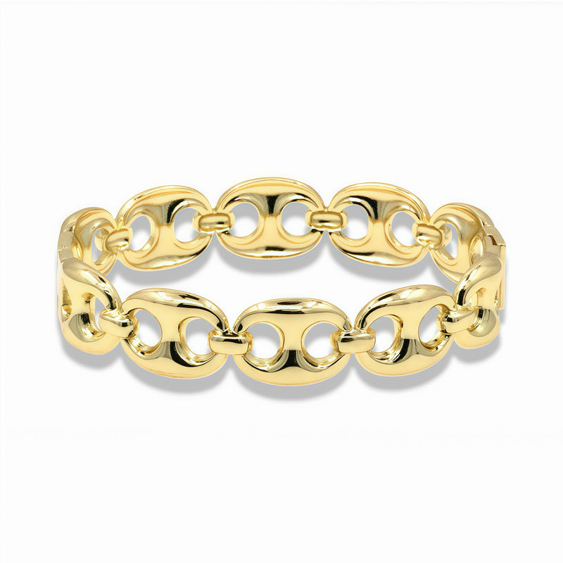 Gold bangle bracelet gg style snap closure